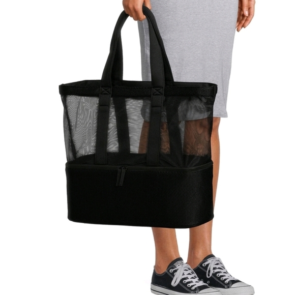 LARGE NWTs BEACH TOTE W/ ZIPPER BOTTOM - Picture 5 of 9